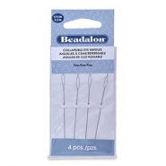 Agujas de ojo plegable Beadalon 6.4cm fina Plateado