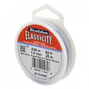 Hilo para enfilar el&aacute;stico Beadalon 1.0mm 25 metro Plata satinada