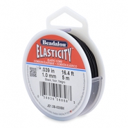 Hilo para enfilar el&aacute;stico Beadalon 1.0mm 5 metro Negro