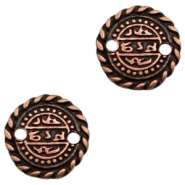 Colgante/entrepieza metálico TQ moneda oriental 17mm cobre (sin níquel)
