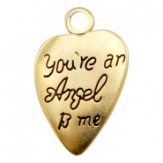 Colgantes met&aacute;licos TQ coraz&oacute;n "You're an Angel to me" oro (sin n&iacute;quel)