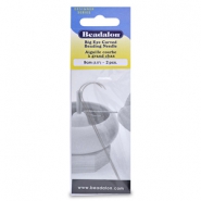 Aguja de ojo plegable curva Beadalon 9cm ojo grande Plateado