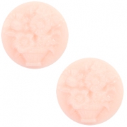 Cabuch&oacute;n b&aacute;sico camafeo 20mm ramo floral rosa claro-blanco off