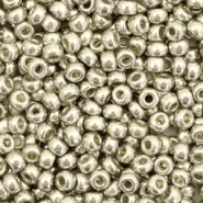 Miyuki Rocalla 8/0 Duracoat galvanized light pewter silver 8-4221