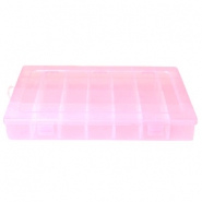 Expositor de joyer&iacute;a caja de almacenamiento 28 compartimentos rosa