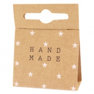 Tarjetas de joyer&iacute;a "Handmade" marr&oacute;n