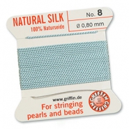 Hilo para enfilar seda natural Griffin &Oslash;0.8mm Turqueza