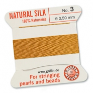 Hilo para enfilar seda natural Griffin &Oslash;0.5mm &Aacute;mbar amarillo