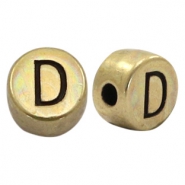 Abalorios letras met&aacute;licos DQ D bronce viejo (sin n&iacute;quel)