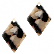 Colgantes de resina rombo 20x14mm mix marrón
