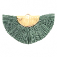 Colgante borla oro-verde militar