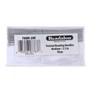 Beadalon Agujas enfilado trenzada Asian mediano 50 pzas. Plateado