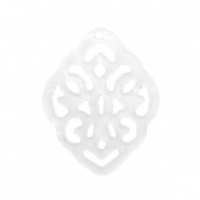 Colgantes de resina rombo barok Blanco brillante