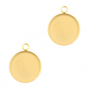 Fornituras acero inox engaste / colgante para cabuchón 12mm Dorado