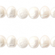 BQ Perlas de agua dulce nugget redondas 7-8mm Blanco natural