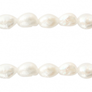 BQ Perlas de agua dulce nugget ovalada 7x3mm Blanco natural
