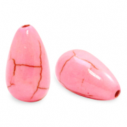 Abalorios de cer&aacute;mica gota Rosa