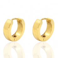 Pendientes Acero Inox Criolla plano 13mm Dorado