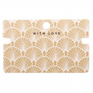 Tarjetas para joyer&iacute;a  'with love' Art Deco Marr&oacute;n claro