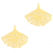 Colgantes bohemios hoja Ginkgo Oro (sin n&iacute;quel)