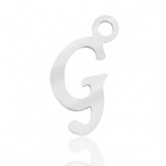 Colgantes acero inox letra G Plateado