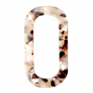 Colgantes de resina ovalado largo 56x30mm Marrón mixto beige
