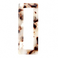 Colgantes de resina rectangular 40x16mm Marrón mixto beige