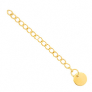 Fornituras Acero Inox extenci&oacute;n de cadena moneda 8mm Dorado