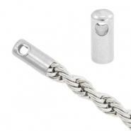 Fornituras Acero Inox terminal para cadena cordón jasseron Plateado