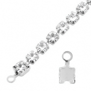 Fornituras TQ met&aacute;licas terminal para cadena strass 3mm Plata vieja