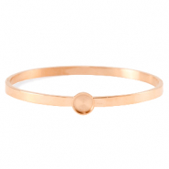 Pulseras Polaris Acero Inox con engaste para cabuch&oacute;n 7mm/Swarovski SS34 Oro rosado