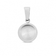 Colgantes Polaris Acero Inox con engaste para cabuch&oacute;n 7mm/Swarovski SS34 Plateado