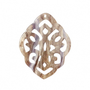 Colgantes de resina rombo barok Taupe almendra dulce