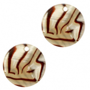 Colgantes de resina redondo 12mm Incienso beige perlado