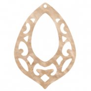 Colgantes de resina gota barroca Beige claro sémola