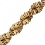 Abalorios de coco disco 6mm Marr&oacute;n natural (color natural del abalorio)
