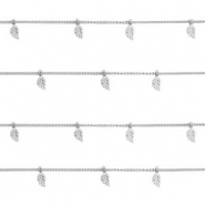 Fornituras Acero Inox cadena jasseron plumas Plateado