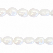 BQ Perlas de agua dulce nugget ovalado 7-8x6-7mm Blanco natural