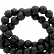 Abalorios de cristal 6 mm mate Negro