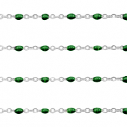 Fornituras Acero Inox cadena jasseron 1mm Verde ultramarino-plateado