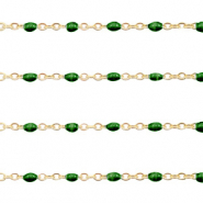 Fornituras Acero Inox cadena jasseron 1mm Verde ultramarino-dorado