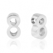 Abalorios Acero Inox n&uacute;mero 8 Plateado