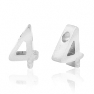 Abalorios Acero Inox n&uacute;mero 4 Plateado