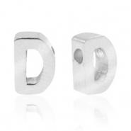 Abalorios Acero Inox letra D Plateado