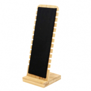 Expositor de Joyería en madera con terciopelo para pulseras Natural-negro