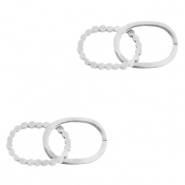 Colgantes/entrepieza Acero Inox doble ovalo Plateado