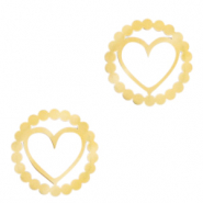 Colgantes/entrepieza Acero Inox corazón Dorado