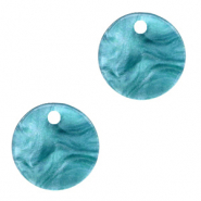 Colgantes de resina redondo 12mm Azul Atolón