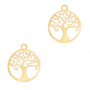 Colgantes Acero Inox &aacute;rbol de la vida Dorado