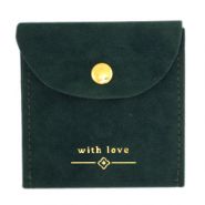 Bolso de joyer&iacute;a "with love" Verde oscuro-dorado